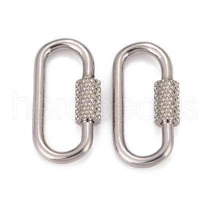 304 Stainless Steel Screw Carabiner Lock Charms STAS-K192-01P-A-1