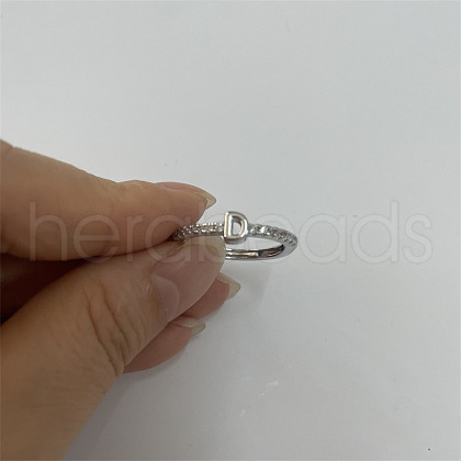 Brass Micro Pave Clear Cubic Zirconia Finger Rings FS-WGE303B-16-1