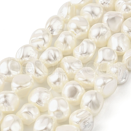 Electroplated Shell Pearl Beads Strands BSHE-M036-02A-1