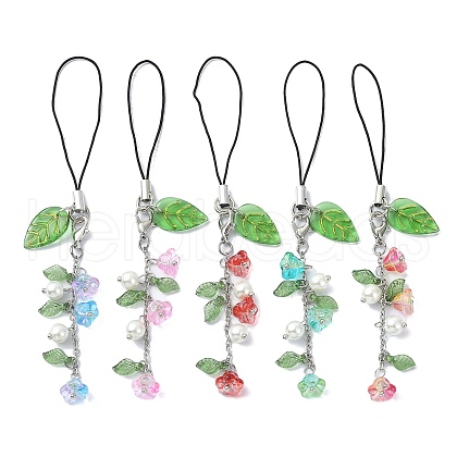 Glass & Acrylic Mobile Straps HJEW-JM01536-S-1