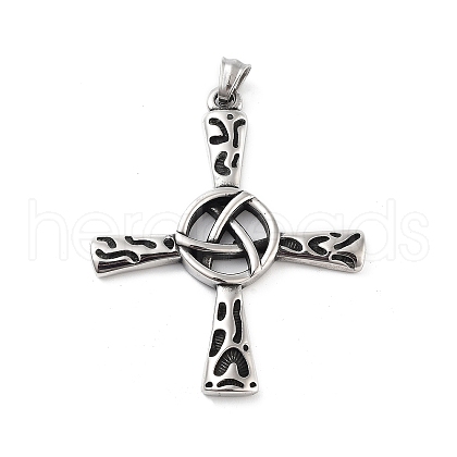 Retro 304 Stainless Steel Big Pendants STAS-I205-21AS-B-1