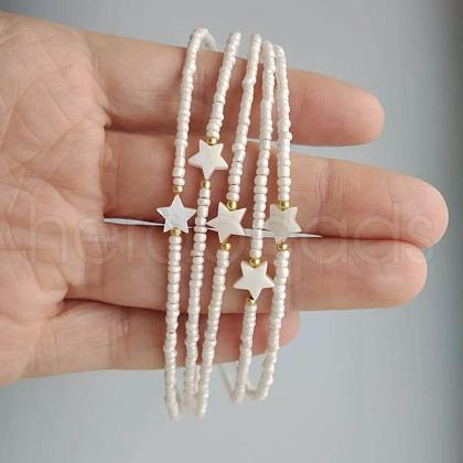 Glass Seed Beads Stretch Bracelets KZ9729-1