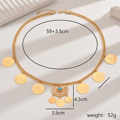 Iron Double Layer Chain Pendant Necklace for Women NW2359-1-1