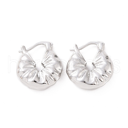 Brass Thick Hoop Earrings for Women EJEW-F303-11P-1