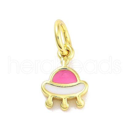 Real 18K Gold Plated Rack Plating Brass Enamel Charms KK-M293-28G-02-1