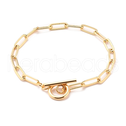 Brass Paperclip Chain Bracelets BJEW-JB05736-1