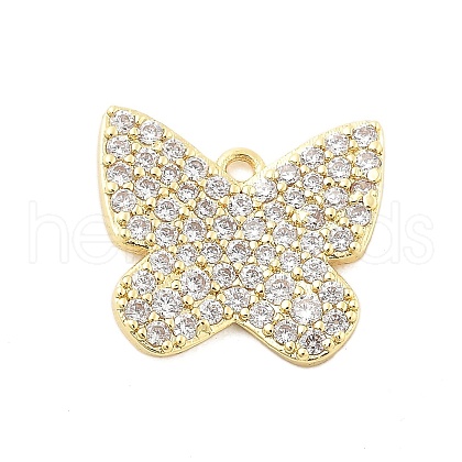 Brass Micro Pave Cubic Zirconia Charms KK-L228-32G-1