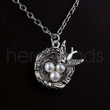 Alloy & Imitation Pearl Pendant Necklaces FS-WG171EF-01-1