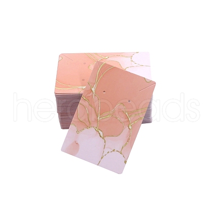 100Pcs Rectangle Gold Stamping Paper Necklace and Earring Display Cards PW-WG32565-10-1