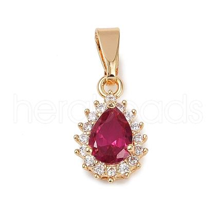 Brass Micro Pave Cubic Zirconia Pendants KK-E795-17KCG-1