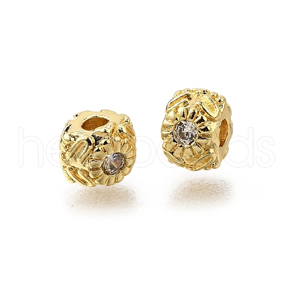 Brass Micro Pave Cubic Zirconia Beads KK-C106-15G-1