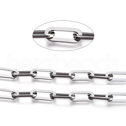 Non-Tarnish 304 Stainless Steel Paperclip Chains CHS-L020-005P-1