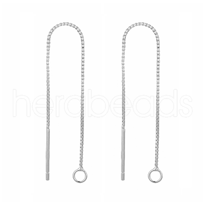 Anti-Tarnish Rhodium Plated 925 Sterling Silver Ear Stud Findings STER-G022-04P-1