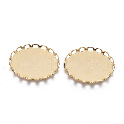 304 Stainless Steel Cabochon Settings X-STAS-P249-13A-G-1