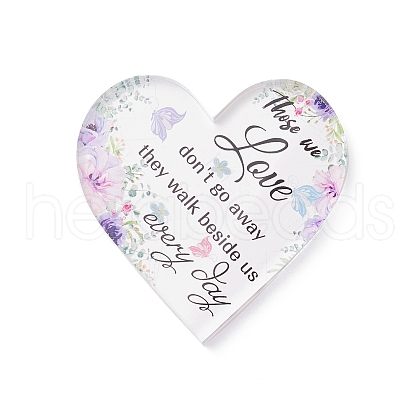 Heart-shaped with Word Acrylic Ornaments DJEW-XCP0001-07-1