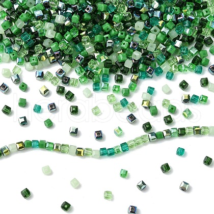 500Pcs Cube Glass Beads GLAA-YWC0005-01H-1