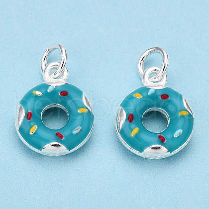 925 Sterling Silver Enamel Charms STER-T004-02S-1