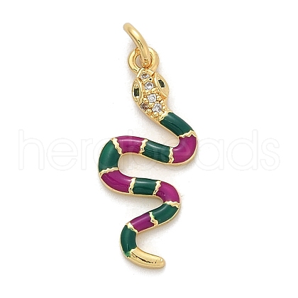 Brass Micro Pave Cubic Zirconia Pendants KK-H494-01G-04-1