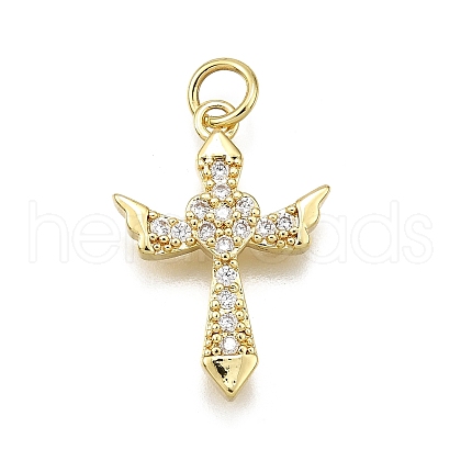 Brass Micro Pave Cubic Zirconia Pendants KK-Z100-40G-01-1
