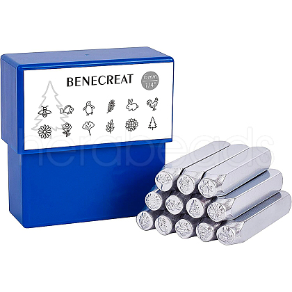 Iron Metal Stamps AJEW-BC0005-77C-1