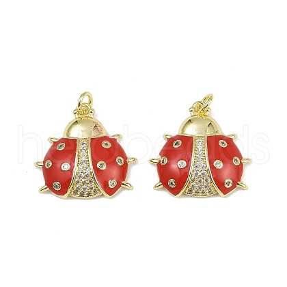 Brass Micro Pave Cubic Zirconia Pendants KK-H072-02G-1