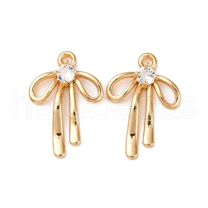 Brass Micro Pave Clear Cubic Zirconia Pendants KK-Z112-42G-1
