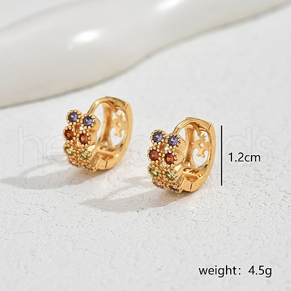 Luxurious Vintage Double Row Sparkling Colorful Zirconia Earrings for Women. AY4359-1-1