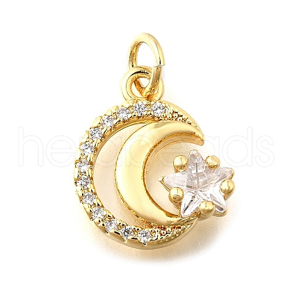 Brass Rhinestones Pendants KK-D362-01G-1