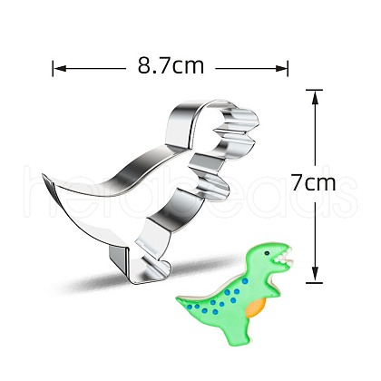 Non-Tarnish DIY 430 Stainless Steel Dinosaur-shaped Cutter Candlestick Candle Molds CAND-PW0001-515I-1