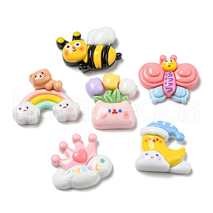 Opaque Resin Decoden Cabochons RESI-F052-B04-1