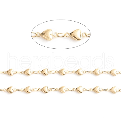 3.28 Feet Brass Heart Link Chains X-CHC-E021-11A-1
