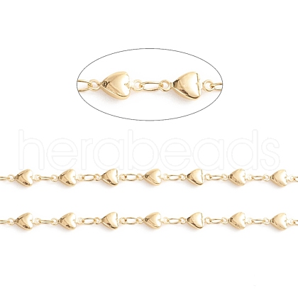 3.28 Feet Brass Heart Link Chains X-CHC-E021-11A-1