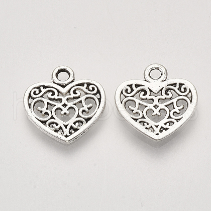 Tibetan Style Alloy Charms TIBEP-S319-005AS-RS-1