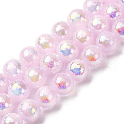Plating Natural Selenite Beads Strands G-G120-A01-03-01-1