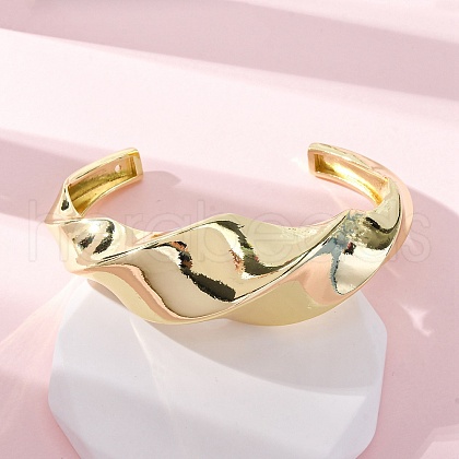 Brass Cuff Bangles for Women BJEW-Q060-03G-1