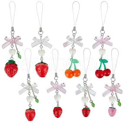 Resin & Acrylic Mobile Straps HJEW-BC00031-1