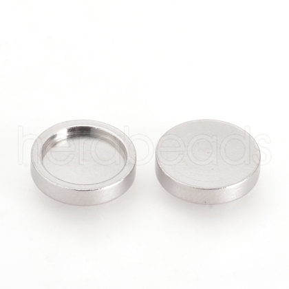 201 Stainless Steel Plain Edge Bezel Cups STAS-Q210-50-1