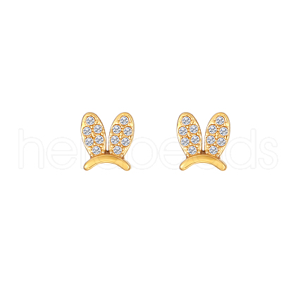 Cute Bunny Ear Studs with Rhinestones TB9087-1-1