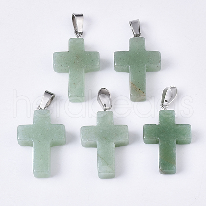 Natural Green Aventurine Pendants G-S358-002L-1