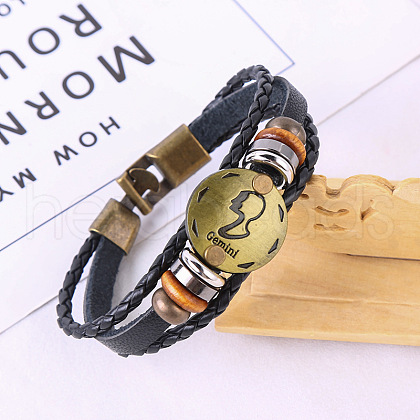 Imitation Leather Cord Triple Layer Multi-strand Bracelets WG0B1A2-05-1