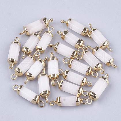 Electroplate Natural  White Jade  Links connectors G-S344-01K-1