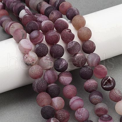 Natural Druzy Agate Beads Strands G-NH0024-A09-10mm-1