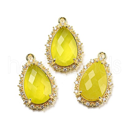 Natural Korea Jade Faceted Pendants G-M431-13G-05-1