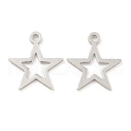 925 Sterling Silver Hollow Star Charms STER-B005-38P-1