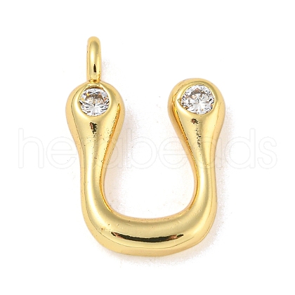 Rack Plating Brass Micro Pave Cubic Zirconia Pendants KK-A200-24G-U-1