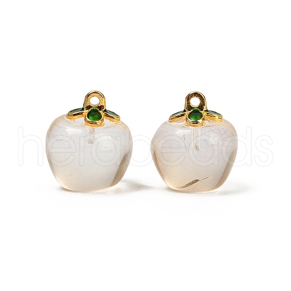 Transparent Glass Apple Pendants X1-DGLA-E004-16G-1
