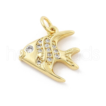 Brass Micro Pave Cubic Zirconia Pendants KK-Z098-19G-1
