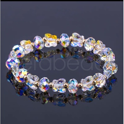 Glass Beaded Stretch Bracelets WGF21B9-01-1