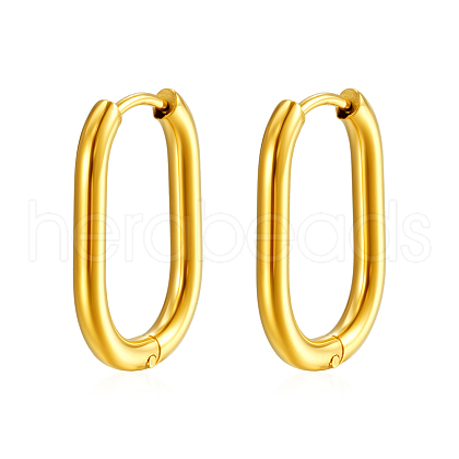 Stylish Stainless Steel Oval Hoop Earrings YV3043-3-1