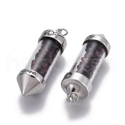 Natural Garnet Big Pointed Pendants G-E516-B02-1